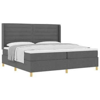 Boxspringbett mit Matratze Dunkelgrau 200x200 cm Stoff
