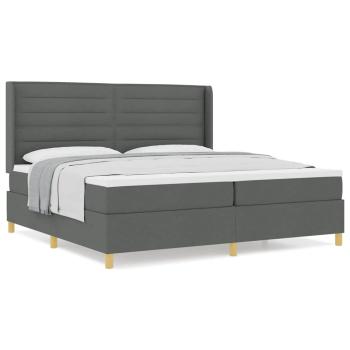 Boxspringbett mit Matratze Dunkelgrau 200x200 cm Stoff