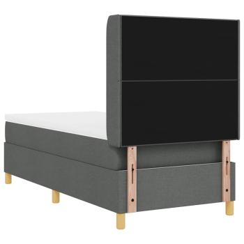 Boxspringbett mit Matratze Dunkelgrau 80x200 cm Stoff