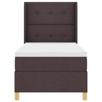 Boxspringbett mit Matratze Dunkelbraun 80x200 cm Stoff