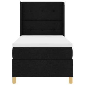 Boxspringbett mit Matratze Schwarz 90x190 cm Stoff