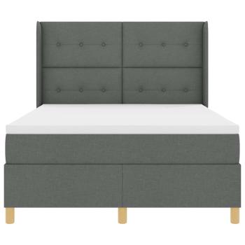 Boxspringbett mit Matratze Dunkelgrau 140x200 cm Stoff