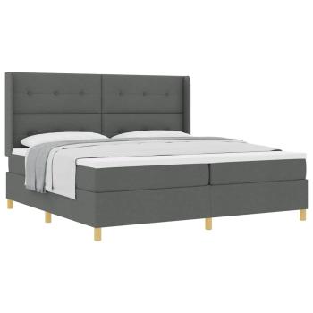 Boxspringbett mit Matratze Dunkelgrau 200x200 cm Stoff