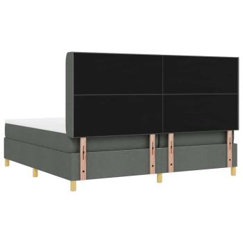 Boxspringbett mit Matratze Dunkelgrau 200x200 cm Stoff