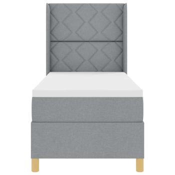 Boxspringbett mit Matratze Hellgrau 80x200 cm Stoff