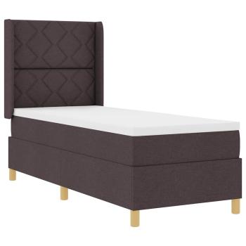 Boxspringbett mit Matratze Dunkelbraun 80x200 cm Stoff