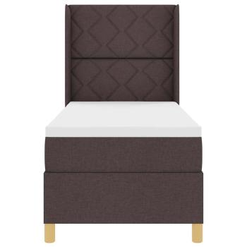 Boxspringbett mit Matratze Dunkelbraun 80x200 cm Stoff