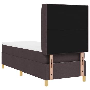Boxspringbett mit Matratze Dunkelbraun 80x200 cm Stoff