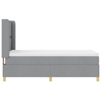 Boxspringbett mit Matratze Hellgrau 90x190 cm Stoff