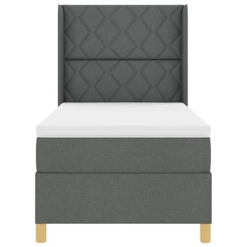 Boxspringbett mit Matratze Dunkelgrau 100x200 cm Stoff