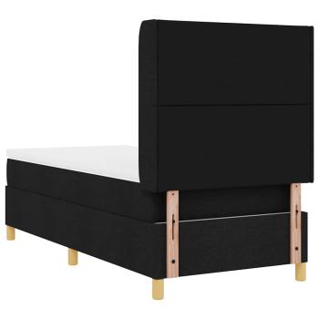 Boxspringbett mit Kopfteil Schwarz 100 x 200 cm Stoff