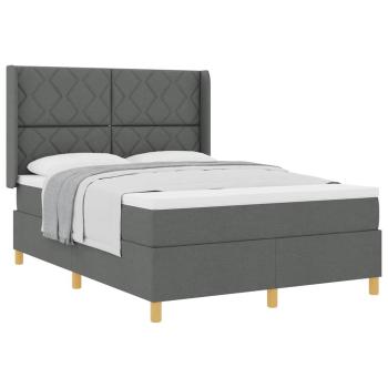 Boxspringbett mit Matratze Dunkelgrau 160x200 cm Stoff