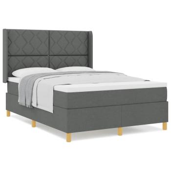 Boxspringbett mit Matratze Dunkelgrau 160x200 cm Stoff