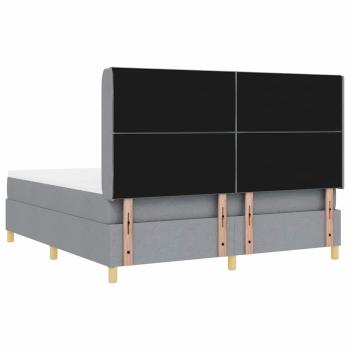 Boxspringbett mit Matratze Hellgrau 180x200 cm Stoff