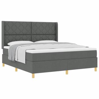 Boxspringbett mit Matratze Dunkelgrau 180x200 cm Stoff