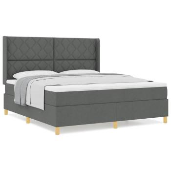 Boxspringbett mit Matratze Dunkelgrau 180x200 cm Stoff