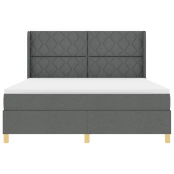 Boxspringbett mit Matratze Dunkelgrau 180x200 cm Stoff