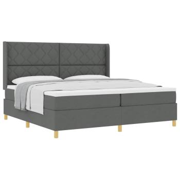 Boxspringbett mit Matratze Dunkelgrau 200x200 cm Stoff