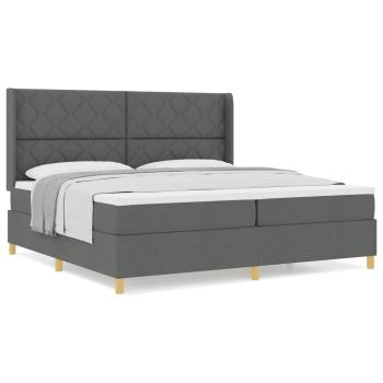 Boxspringbett mit Matratze Dunkelgrau 200x200 cm Stoff