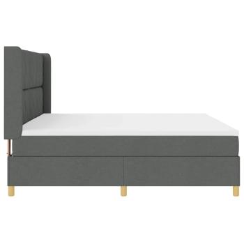 Boxspringbett mit Matratze Dunkelgrau 200x200 cm Stoff