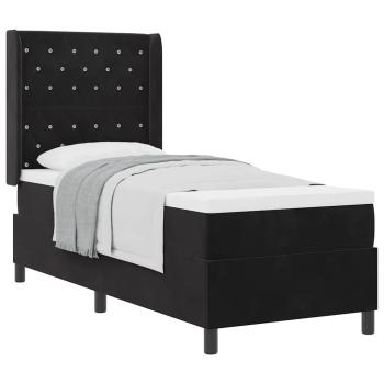 Boxspringbett mit Matratze Schwarz 80x200 cm Samt