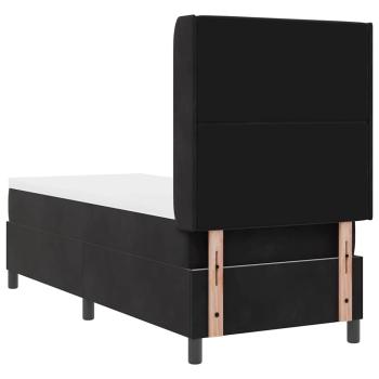 Boxspringbett mit Matratze Schwarz 80x200 cm Samt
