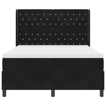 Boxspringbett mit Matratze Schwarz 140x200 cm Samt
