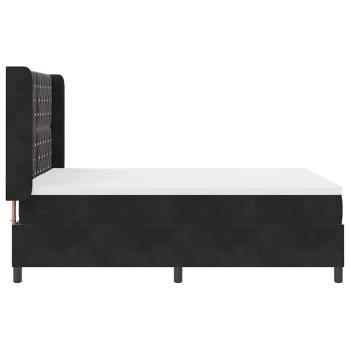 Boxspringbett mit Matratze Schwarz 140x200 cm Samt