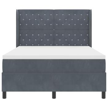 Boxspringbett mit Matratze Dunkelgrau 160x200 cm Samt