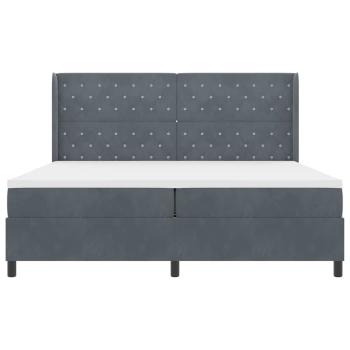 Boxspringbett mit Matratze Dunkelgrau 200x200 cm Samt