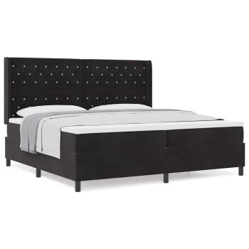 Boxspringbett mit Matratze Schwarz 200x200 cm Samt