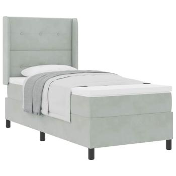 Boxspringbett mit Matratze Hellgrau 80x200 cm Samt