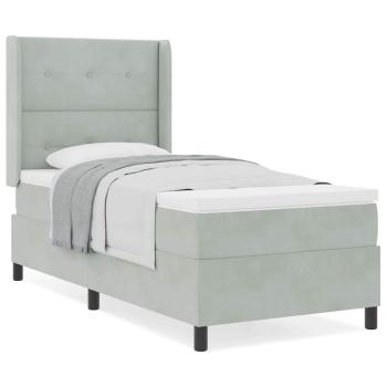 Boxspringbett mit Matratze Hellgrau 80x200 cm Samt