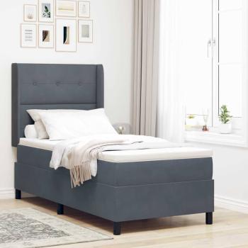 ARDEBO.de - Boxspringbett mit Matratze Dunkelgrau 80x200 cm Samt
