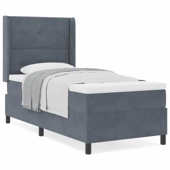 Boxspringbett mit Matratze Dunkelgrau 80x200 cm Samt