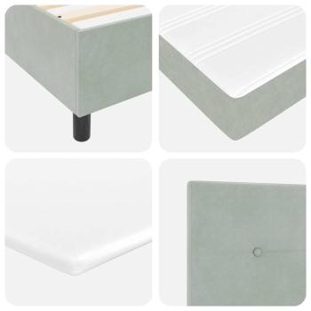 ARDEBO.de - Boxspringbett mit Matratze Hellgrau 90x190 cm Samt