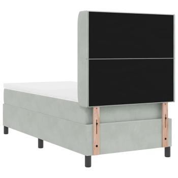 Boxspringbett mit Matratze Hellgrau 90x190 cm Samt