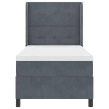 Boxspringbett mit Matratze Dunkelgrau 90x190 cm Samt