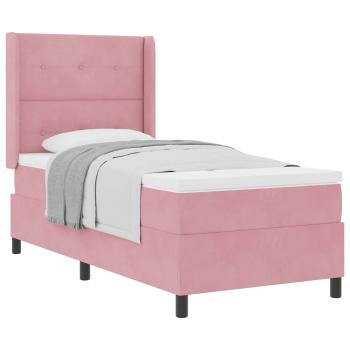 ARDEBO.de - Boxspringbett mit Matratze Rosa 90x190 cm Samt