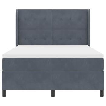 Boxspringbett mit Matratze Dunkelgrau 140x190 cm Samt