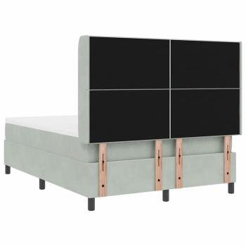 Boxspringbett mit Matratze Hellgrau 160x200 cm Samt