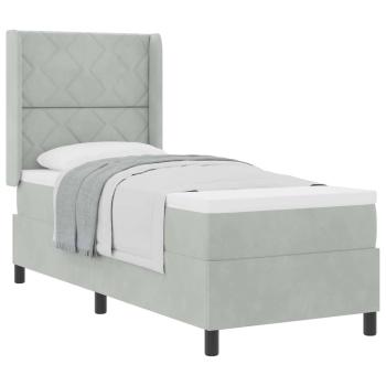 Boxspringbett mit Matratze Hellgrau 80x200 cm Samt