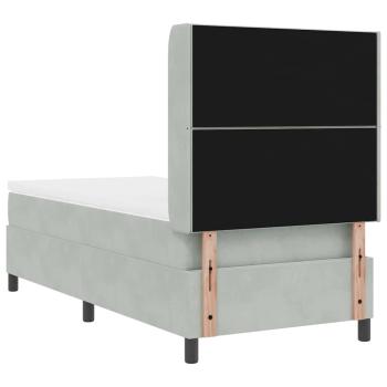 Boxspringbett mit Matratze Hellgrau 90x190 cm Samt