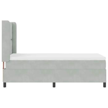 Boxspringbett mit Matratze Hellgrau 90x190 cm Samt