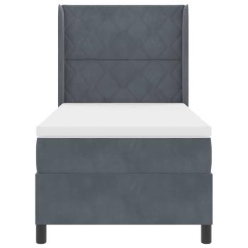 Boxspringbett mit Matratze Dunkelgrau 90x190 cm Samt