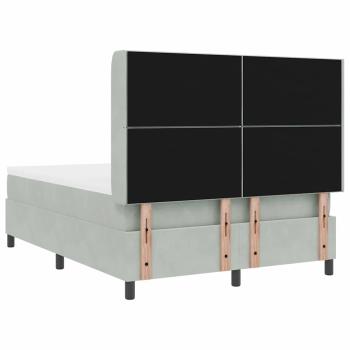 Boxspringbett mit Matratze Hellgrau 160x200 cm Samt