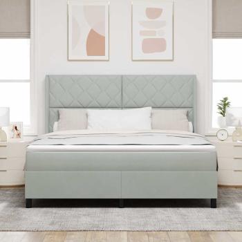 Boxspringbett mit Matratze Hellgrau 180x200 cm Samt