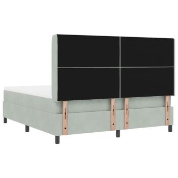 Boxspringbett mit Matratze Hellgrau 180x200 cm Samt