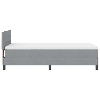 LED Boxspringbett mit Matratze Hellgrau 80x200 cm Stoff