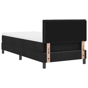 Boxspringbett mit Matratze mit LED Schwarz 90 x 200 cm Stoff